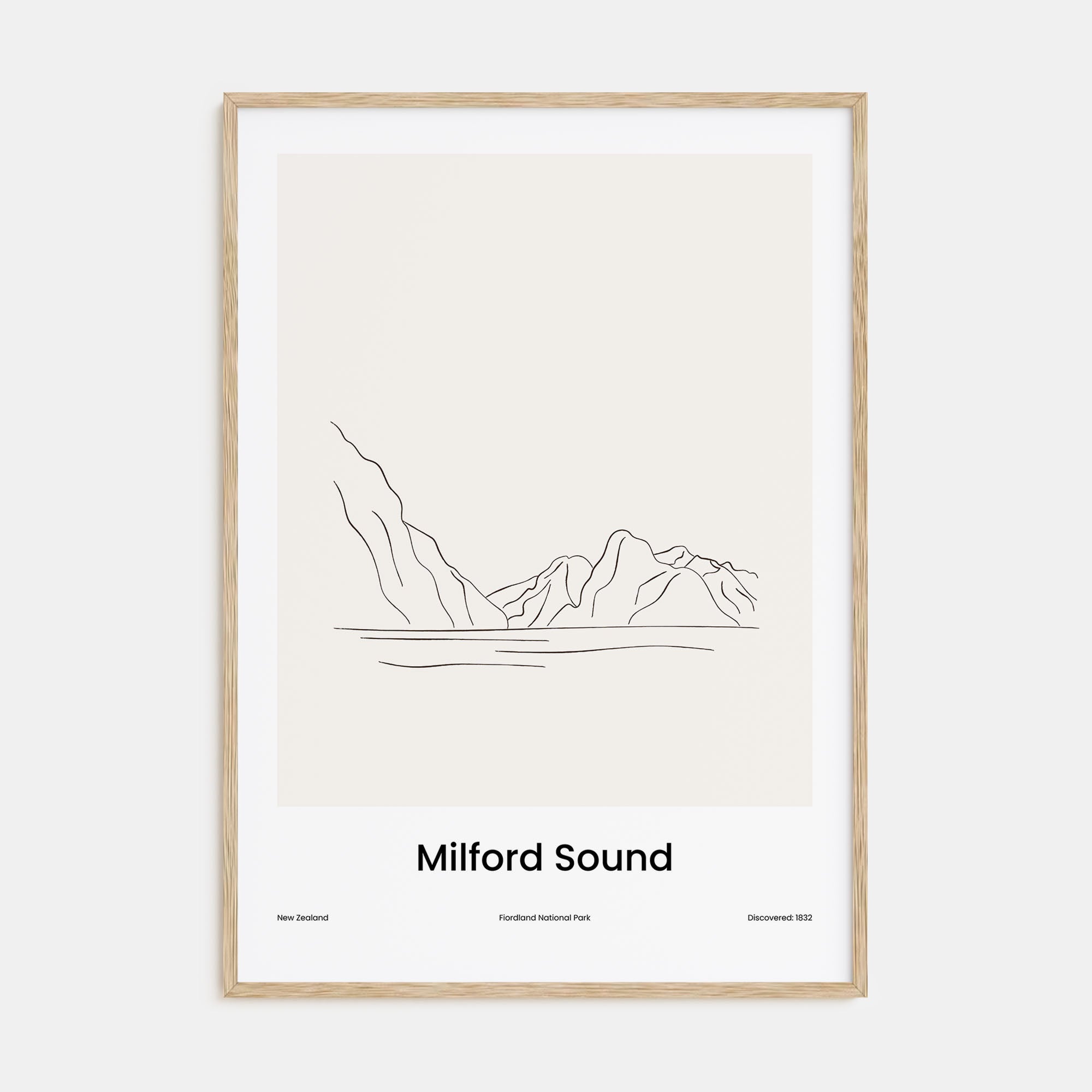 Milford Sound Drawn Poster