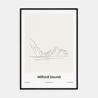 Milford Sound Drawn Poster
