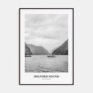 Milford Sound Portrait B&W Poster