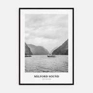 Milford Sound Portrait B&W Poster