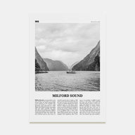 Milford Sound Travel B&W Poster