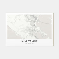 Mill Valley Map Landscape Poster