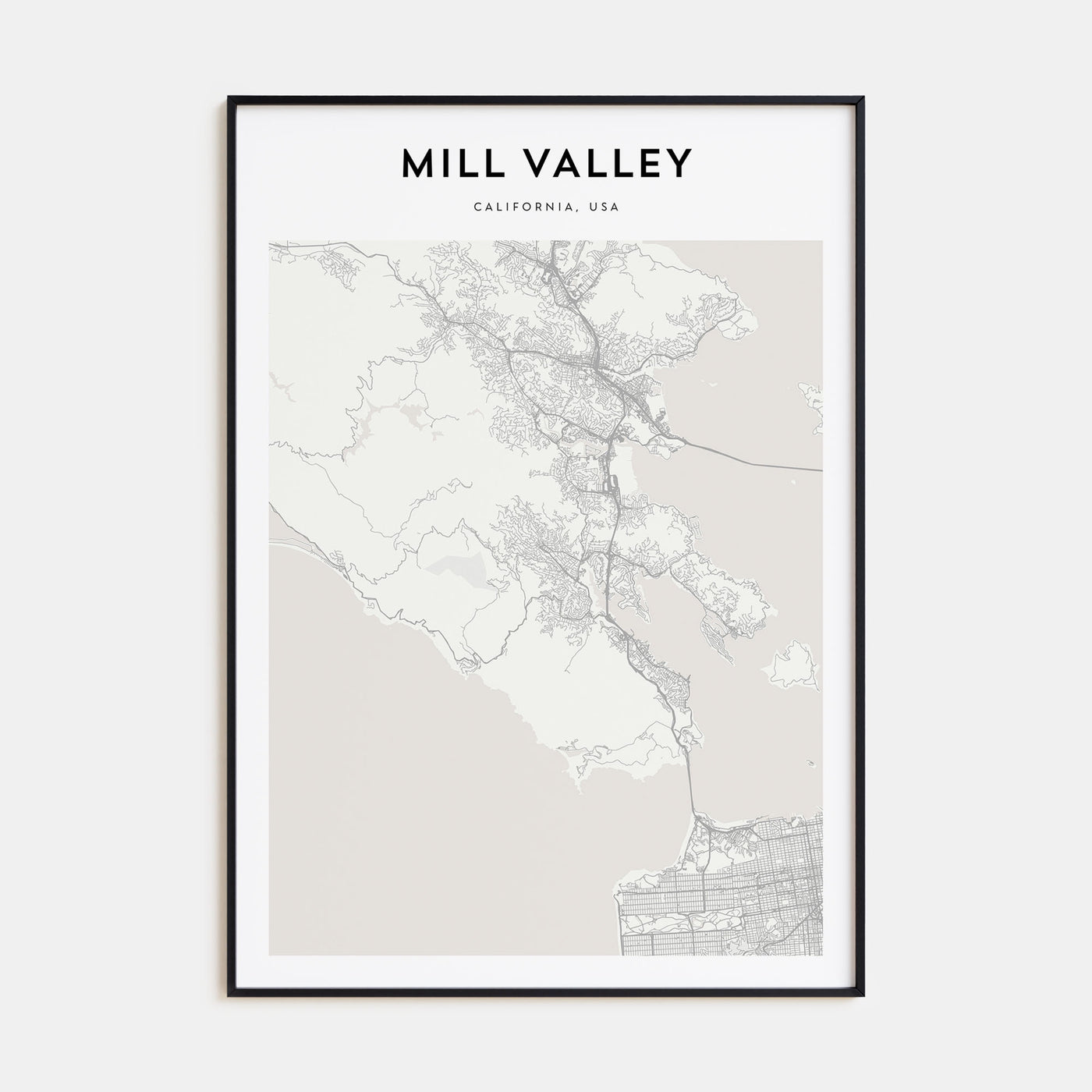 Mill Valley Map Portrait Poster