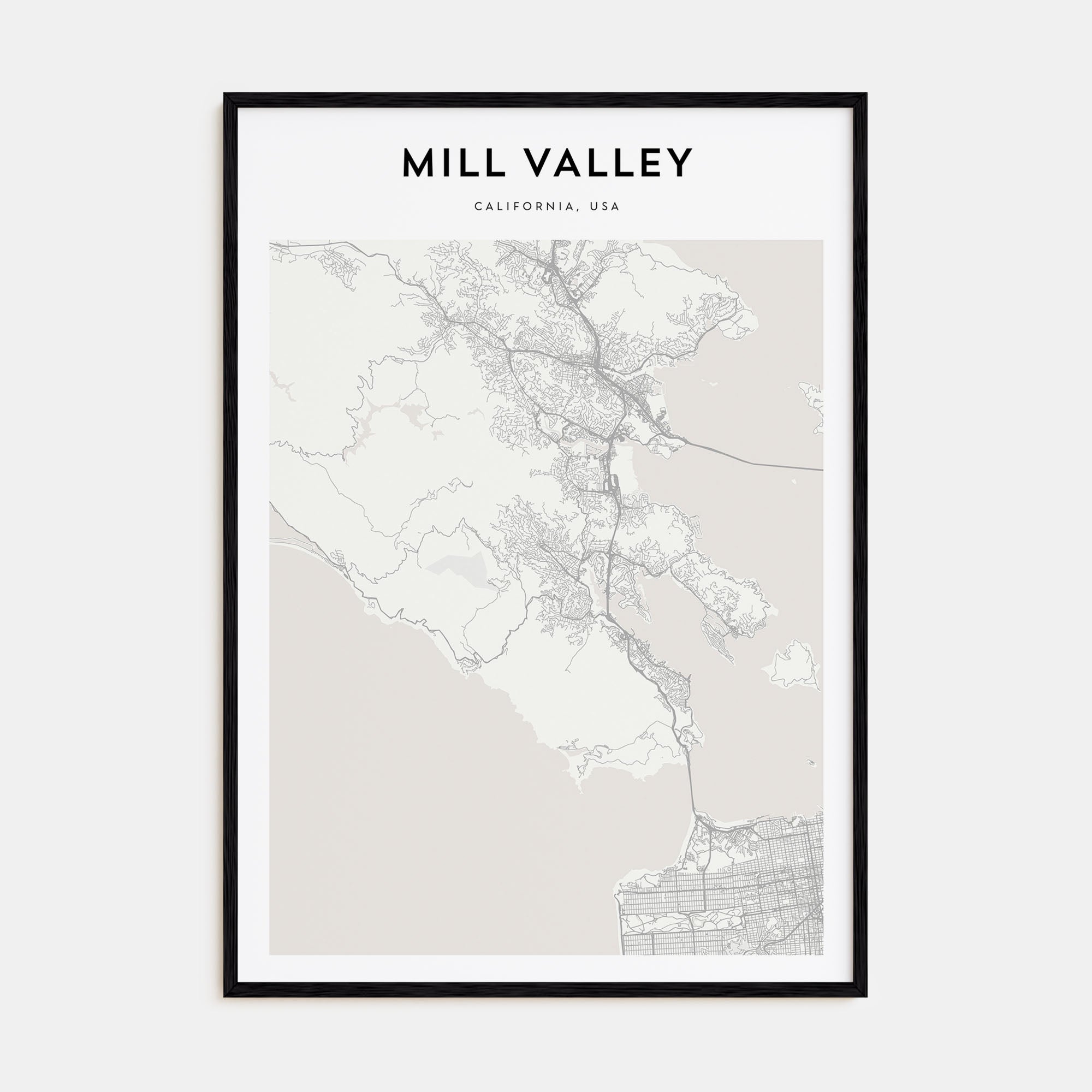 Mill Valley Map Portrait Poster