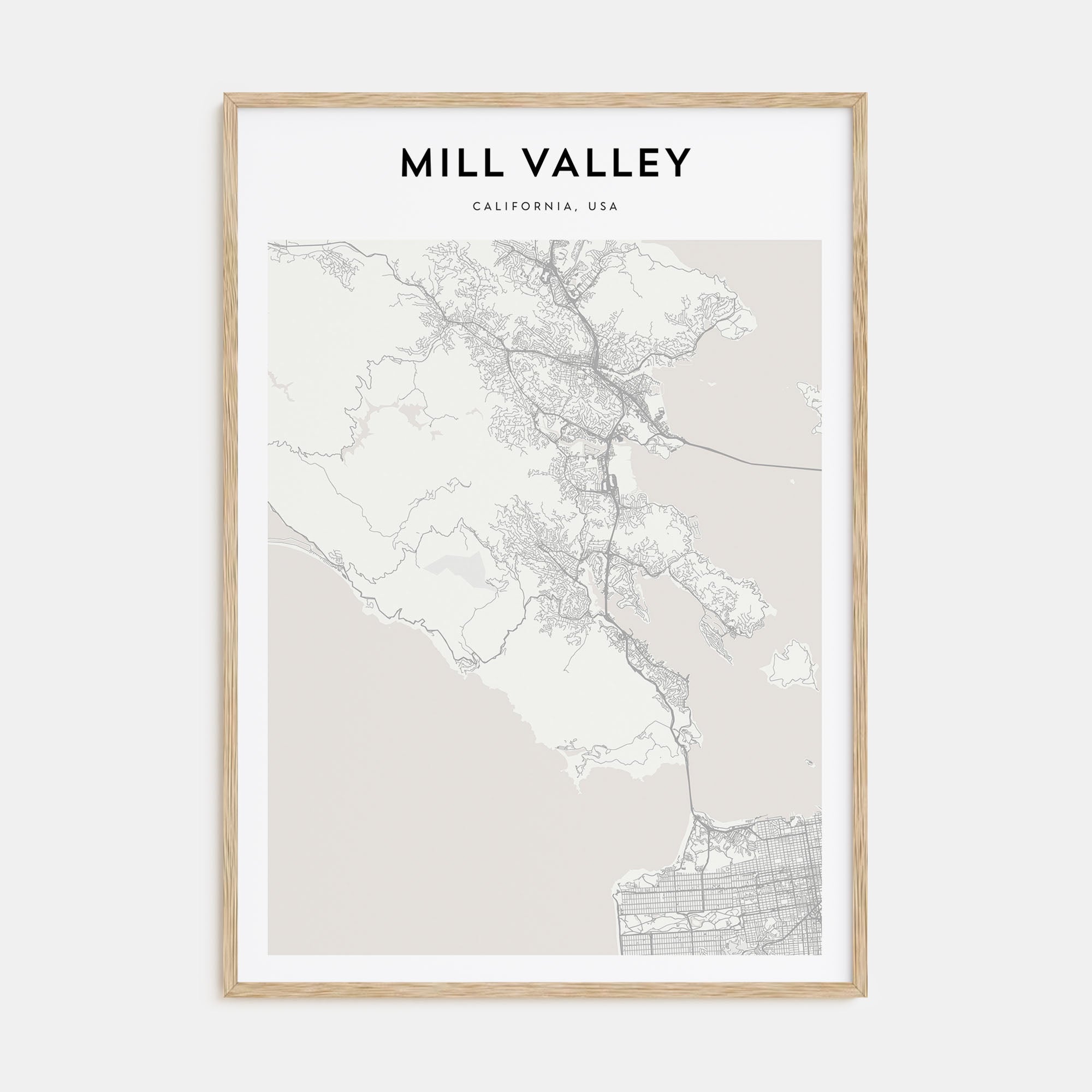 Mill Valley Map Portrait Poster