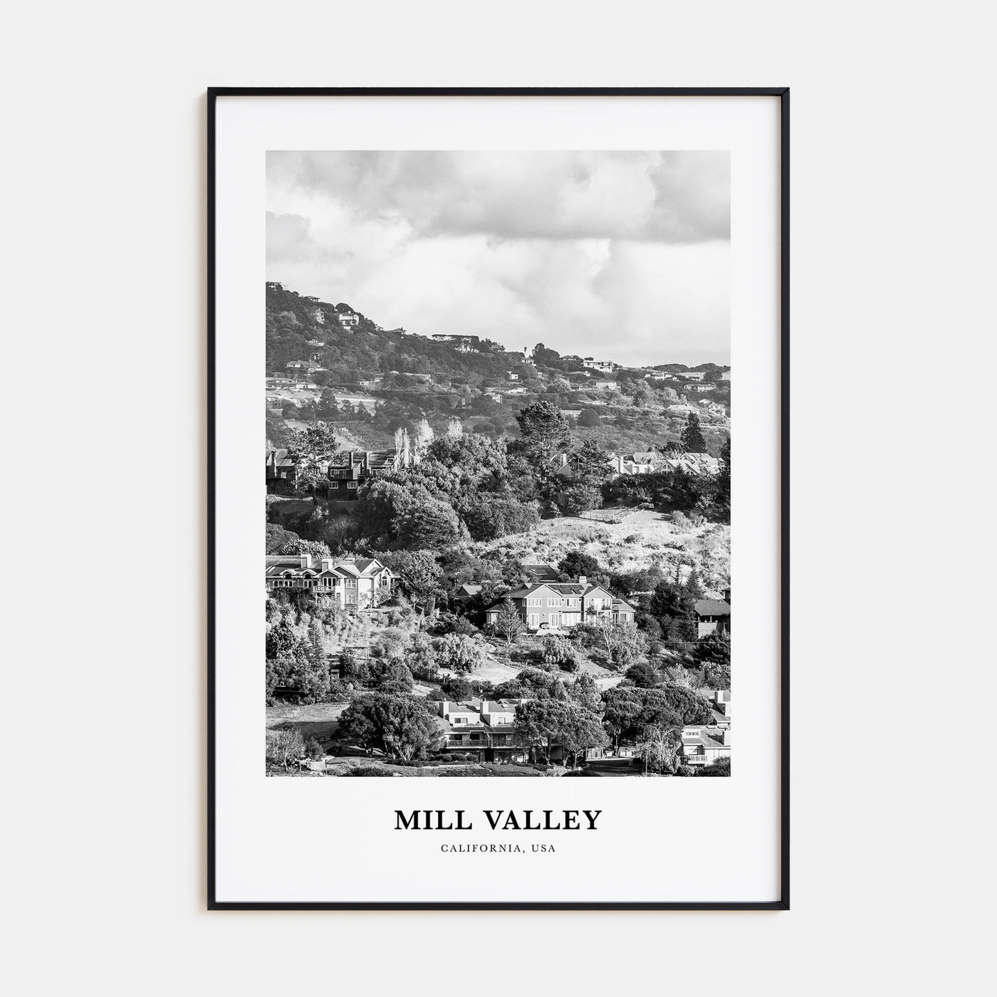 Mill Valley Portrait B&W Poster