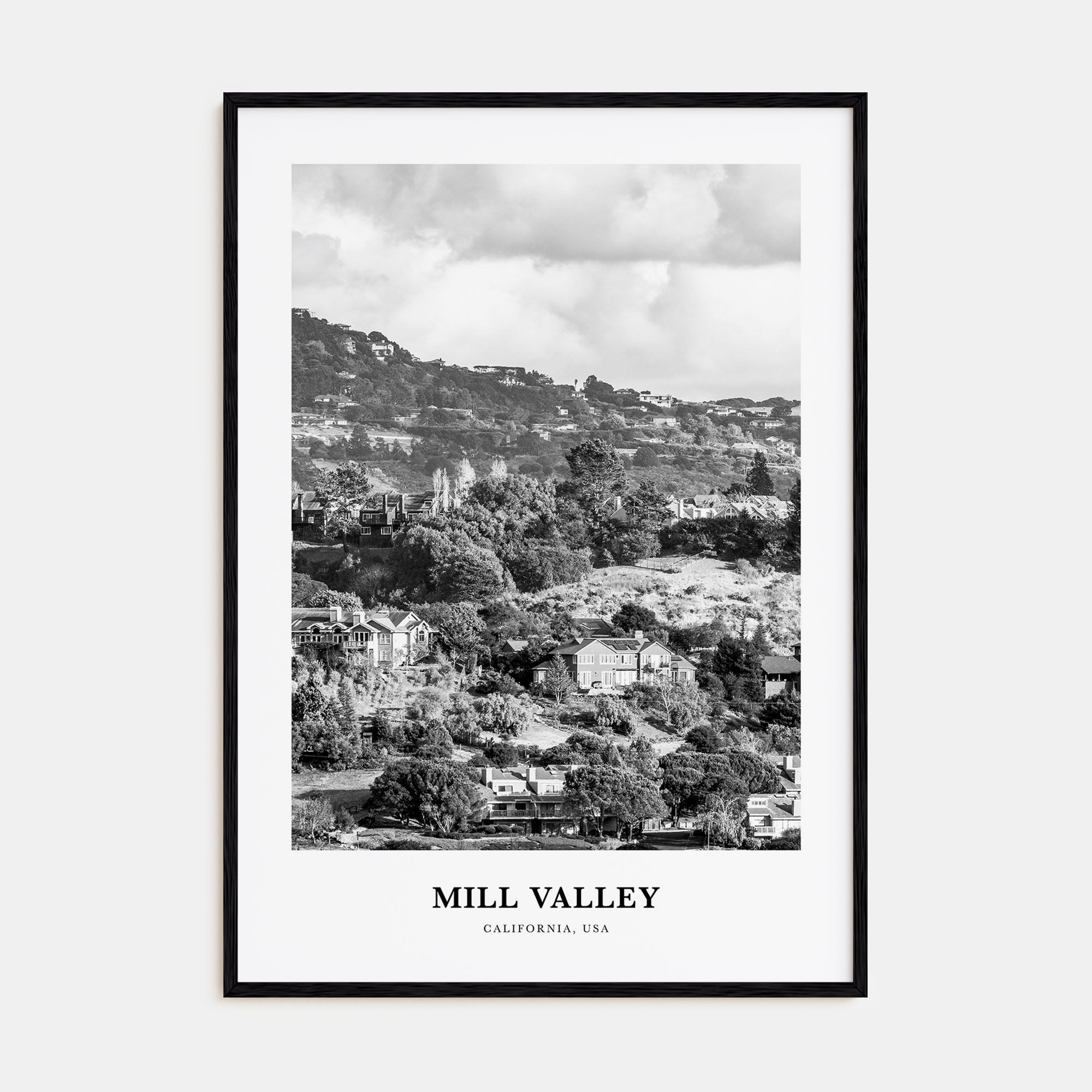 Mill Valley Portrait B&W Poster