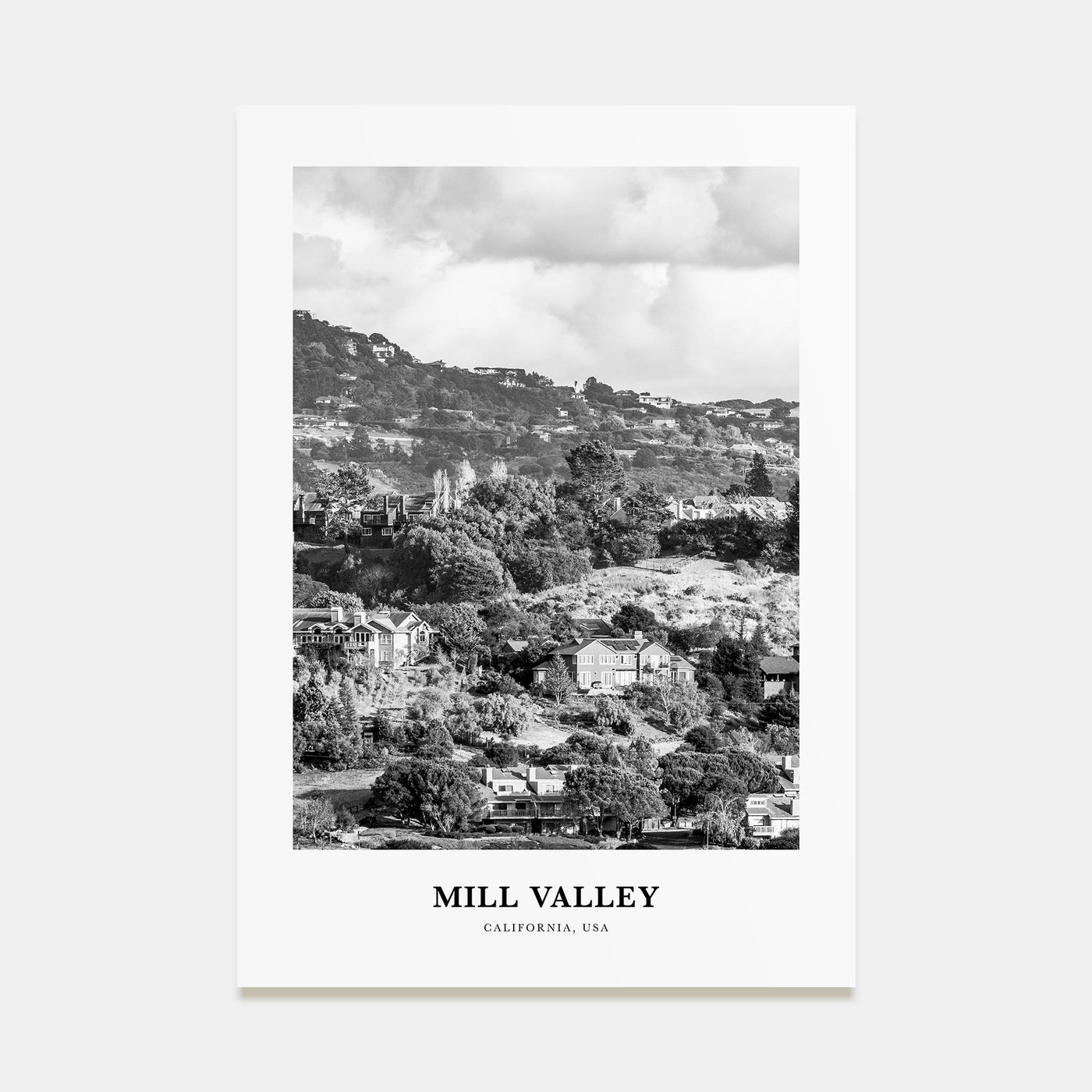 Mill Valley Portrait B&W Poster