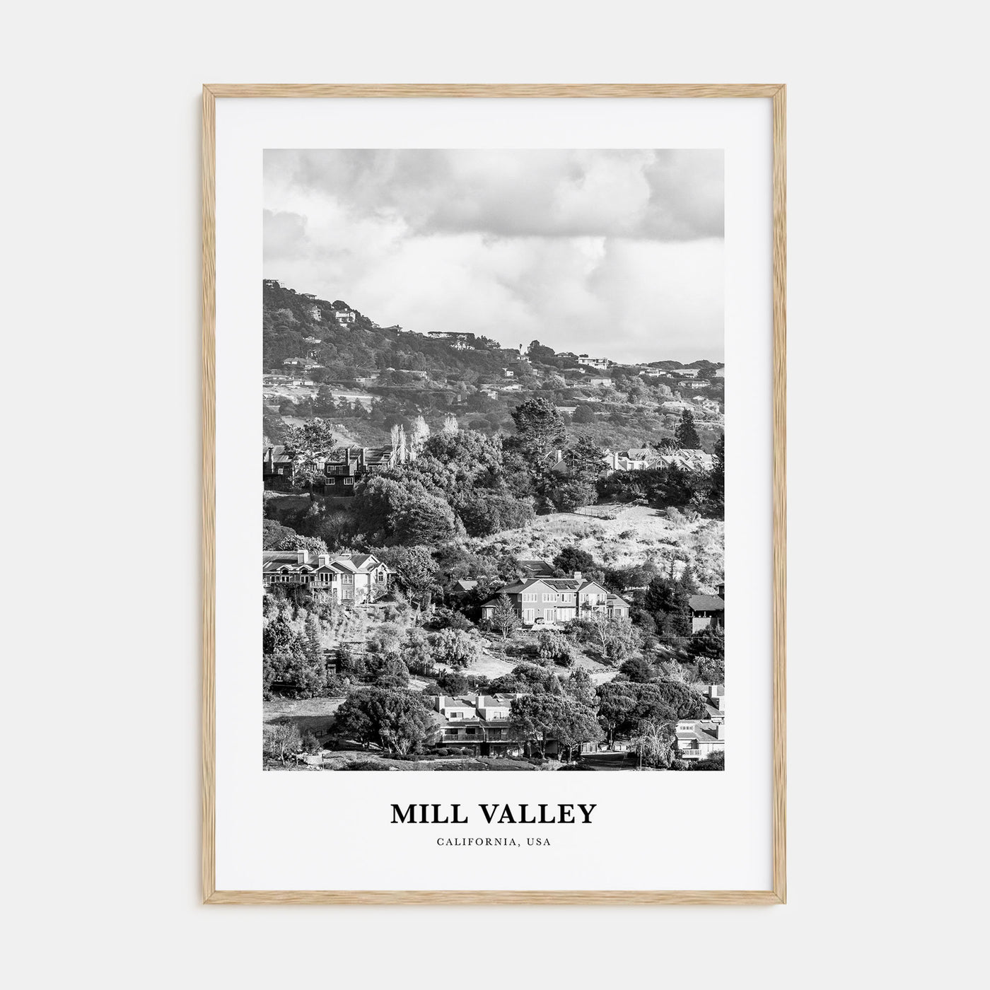 Mill Valley Portrait B&W Poster
