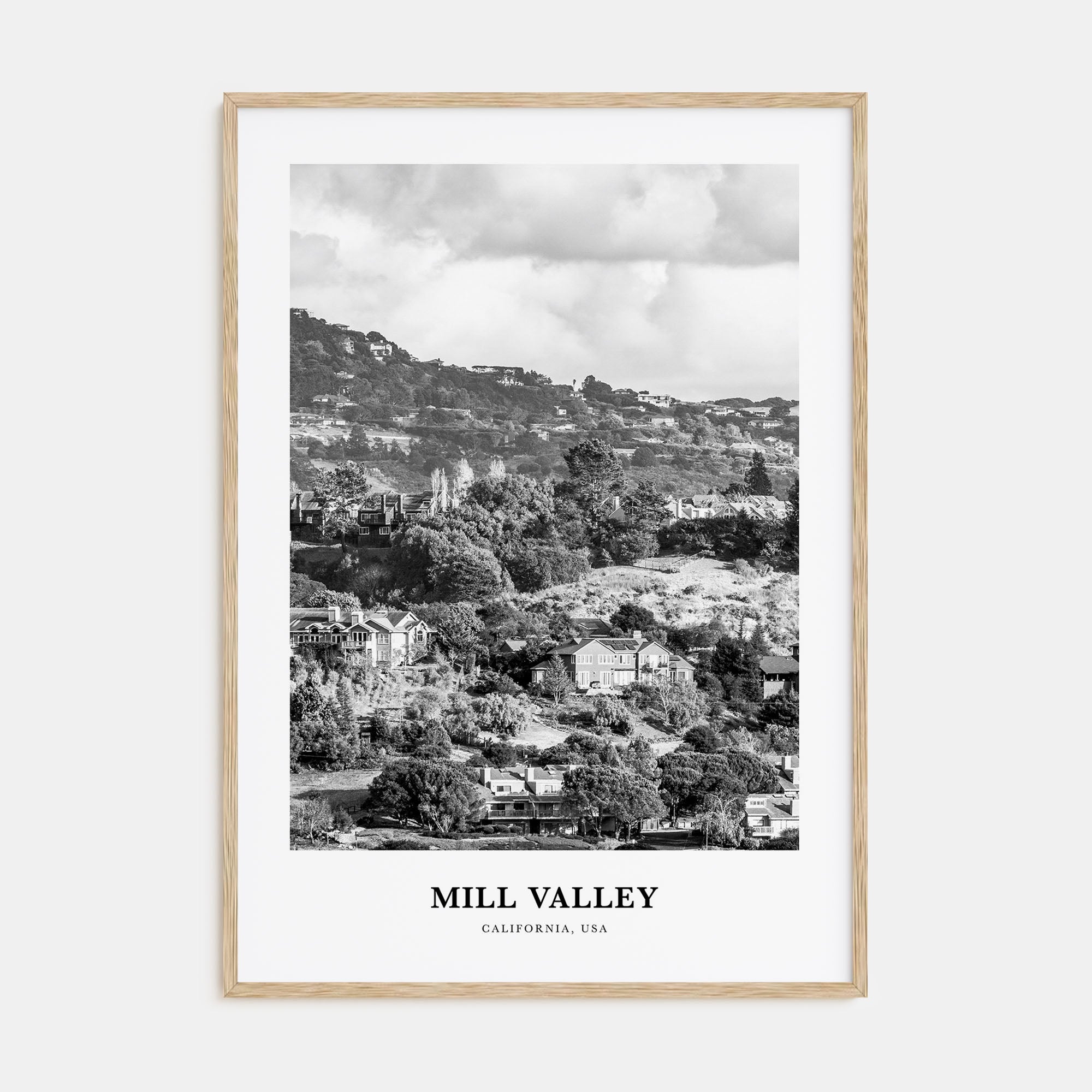 Mill Valley Portrait B&W Poster