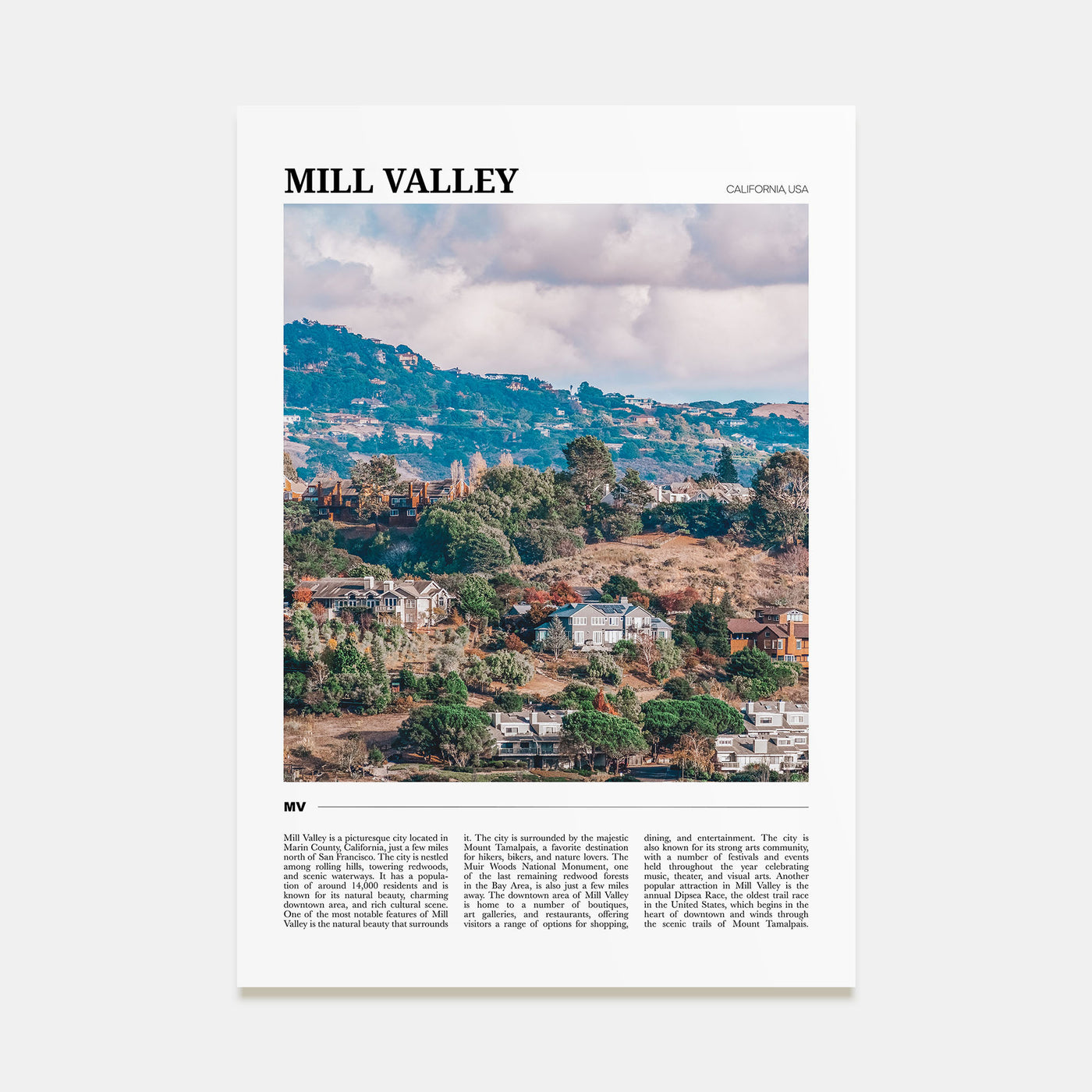 Mill Valley Travel Color Poster