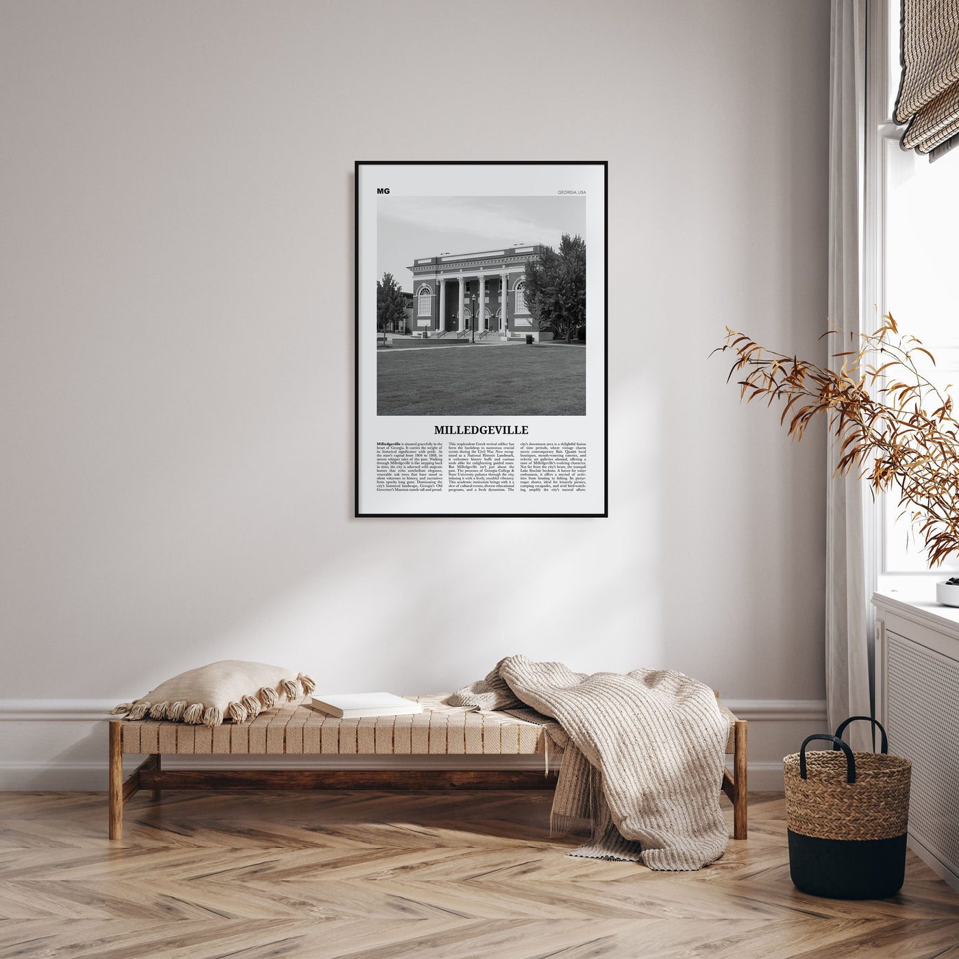 Milledgeville Travel B&W Poster