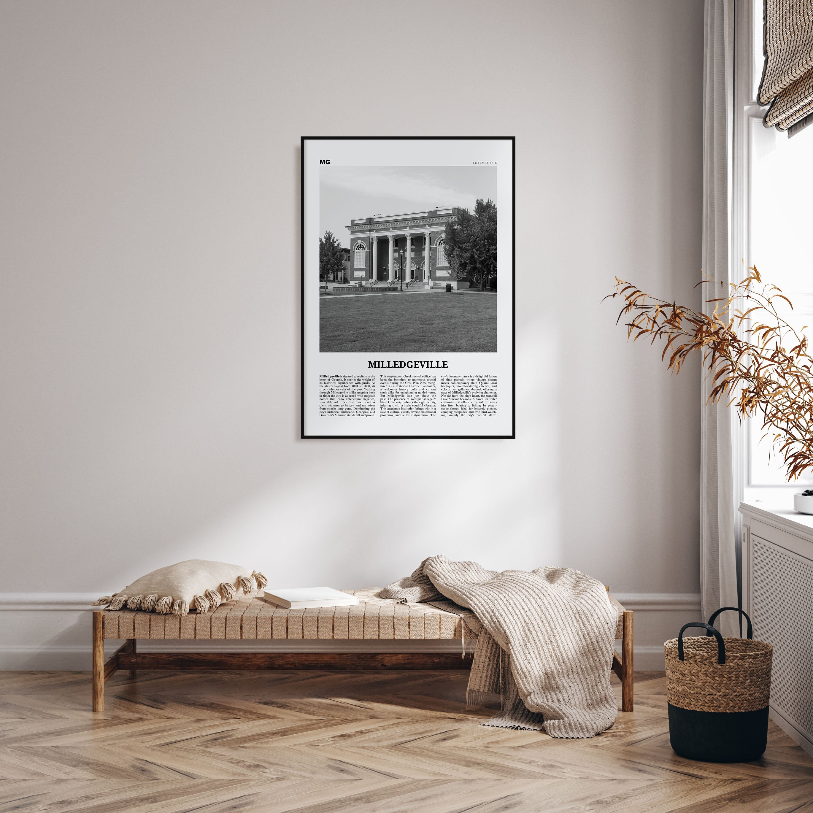 Milledgeville Travel B&W Poster