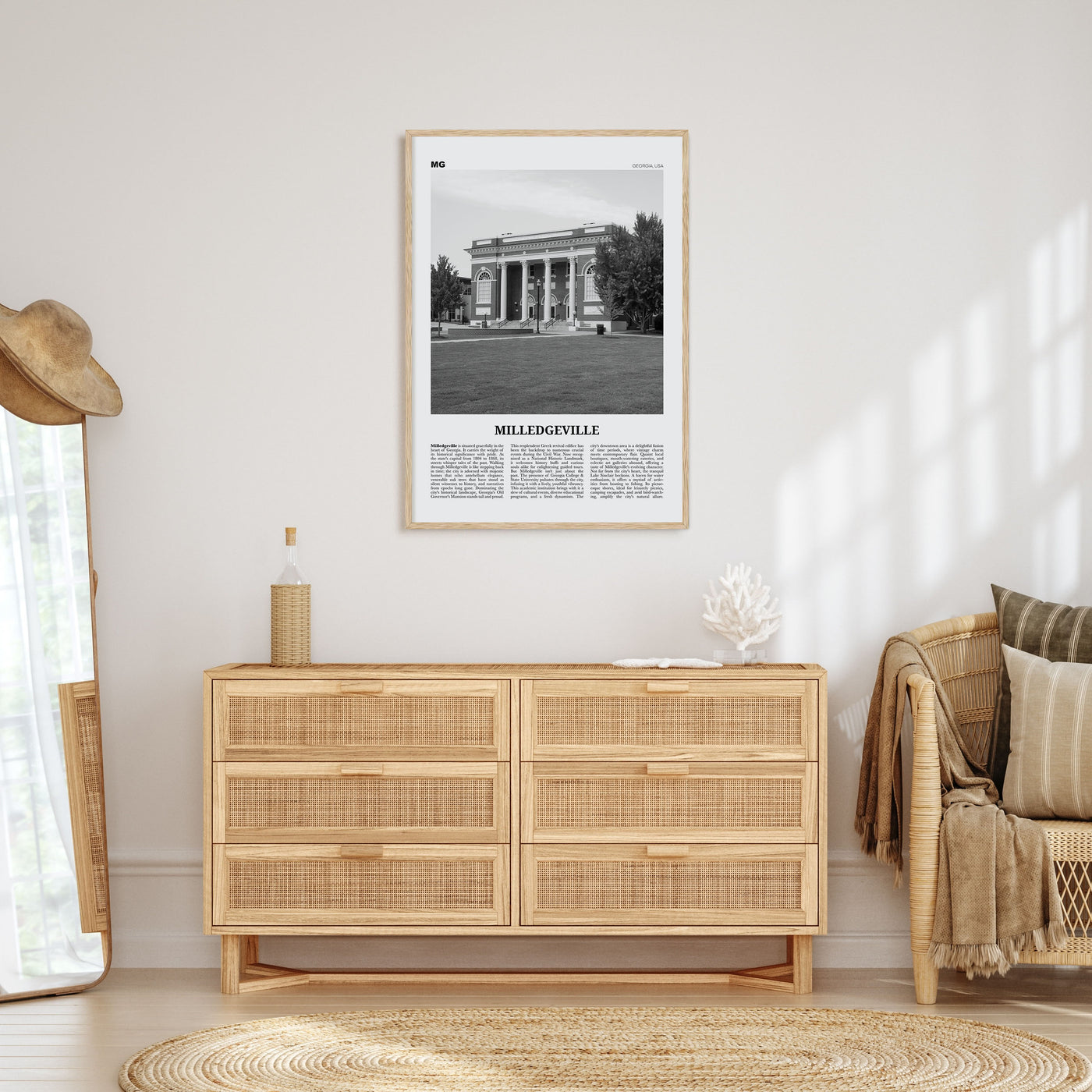 Milledgeville Travel B&W Poster