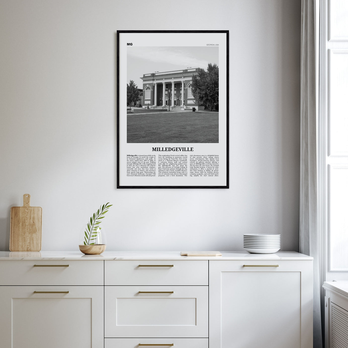 Milledgeville Travel B&W Poster