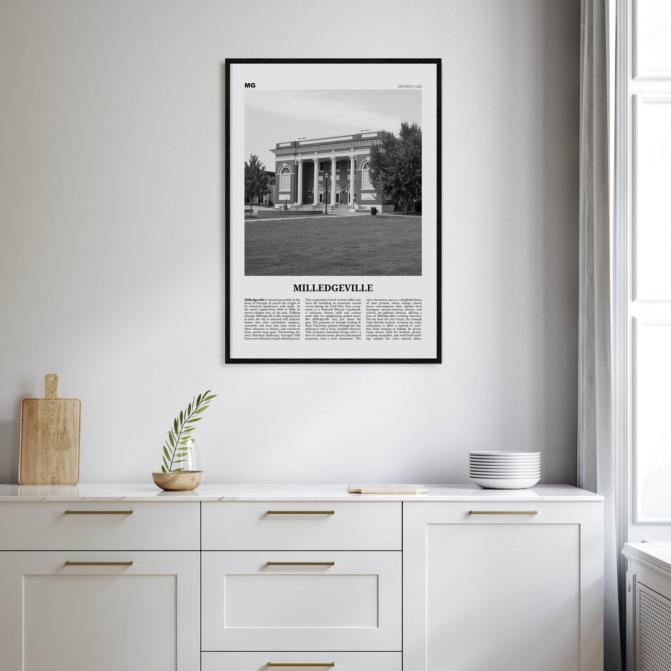 Milledgeville Travel B&W Poster