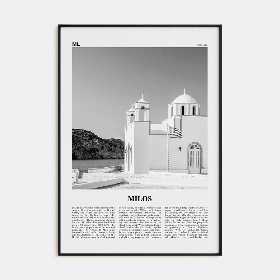 Milos Travel B&W Poster