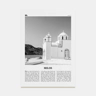 Milos Travel B&W Poster