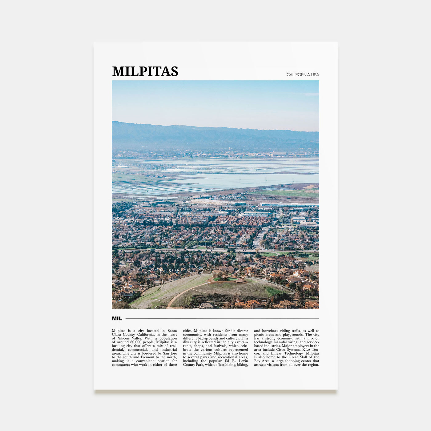 Milpitas Travel Color Poster
