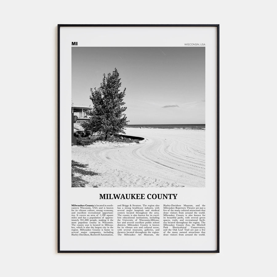 Milwaukee County Travel B&W Poster