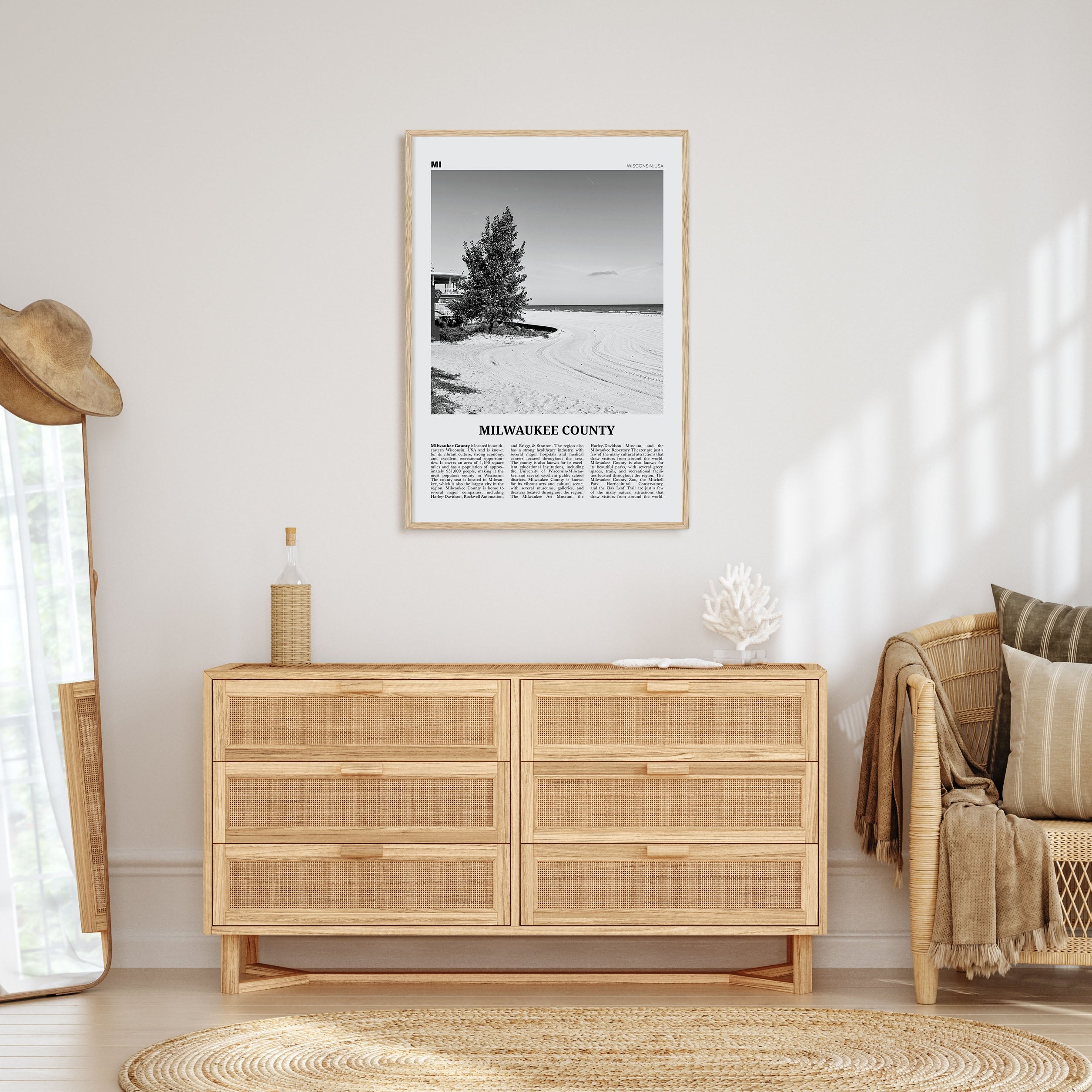 Milwaukee County Travel B&W Poster