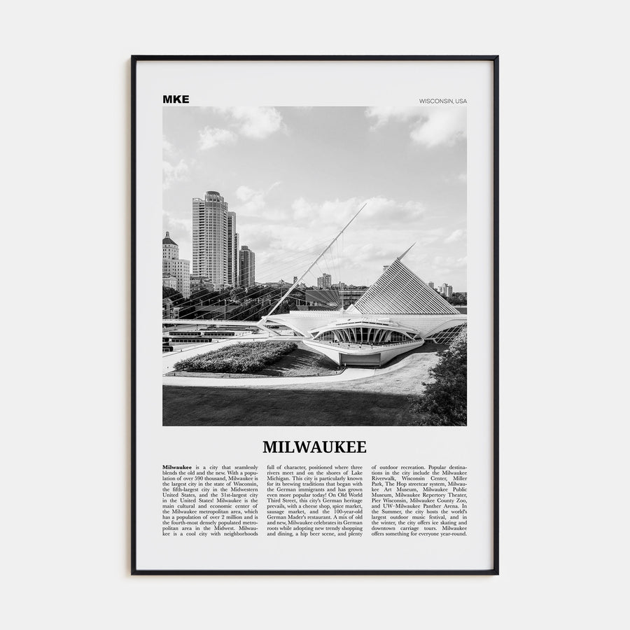 Milwaukee Travel B&W No 1 Poster