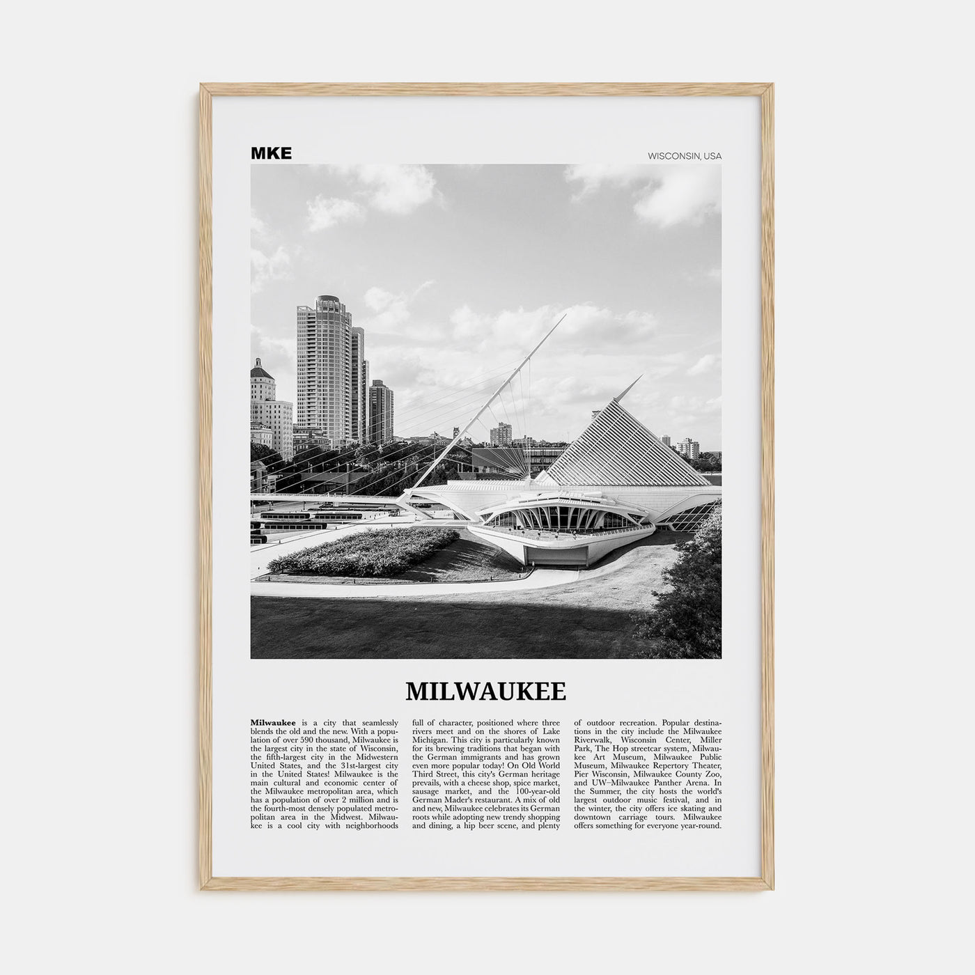 Milwaukee Travel B&W No 1 Poster