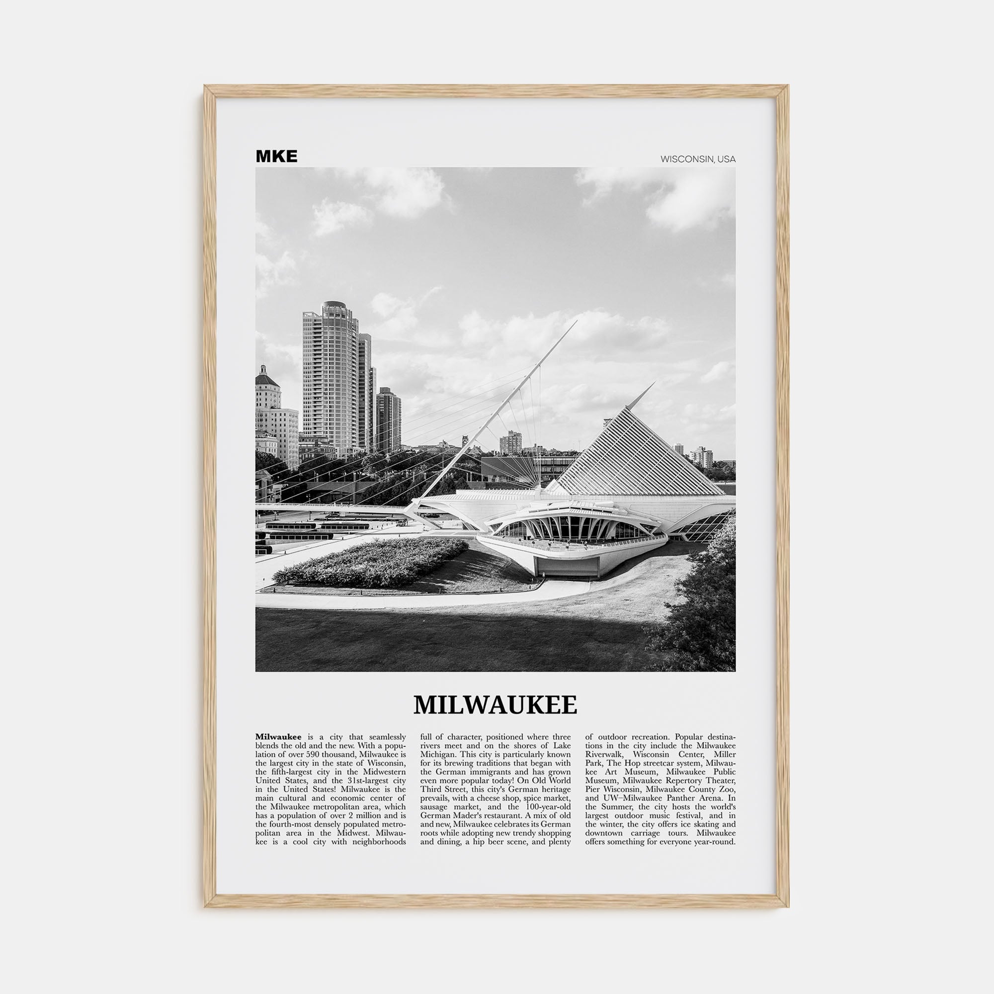 Milwaukee Travel B&W No 1 Poster