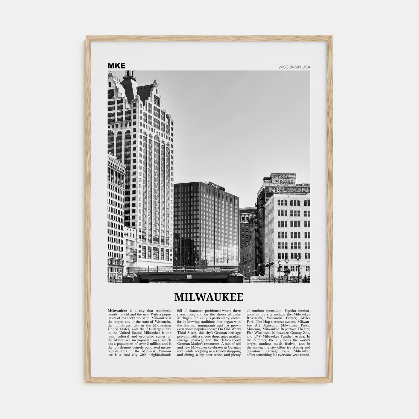 Milwaukee Travel B&W No 2 Poster
