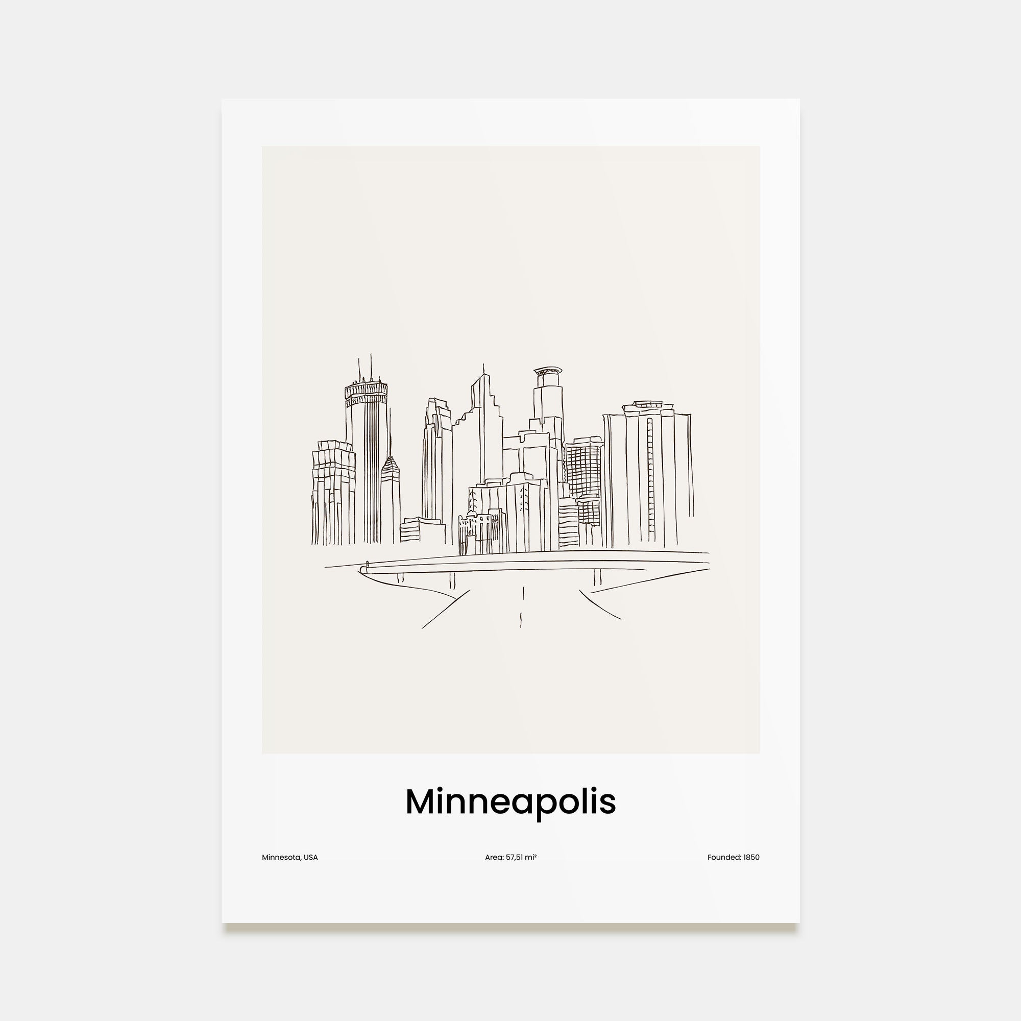 Minneapolis Drawn Poster
