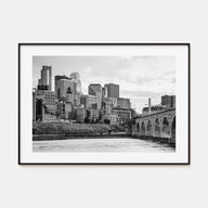 Minneapolis Landscape B&W Poster