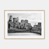 Minneapolis Landscape B&W Poster