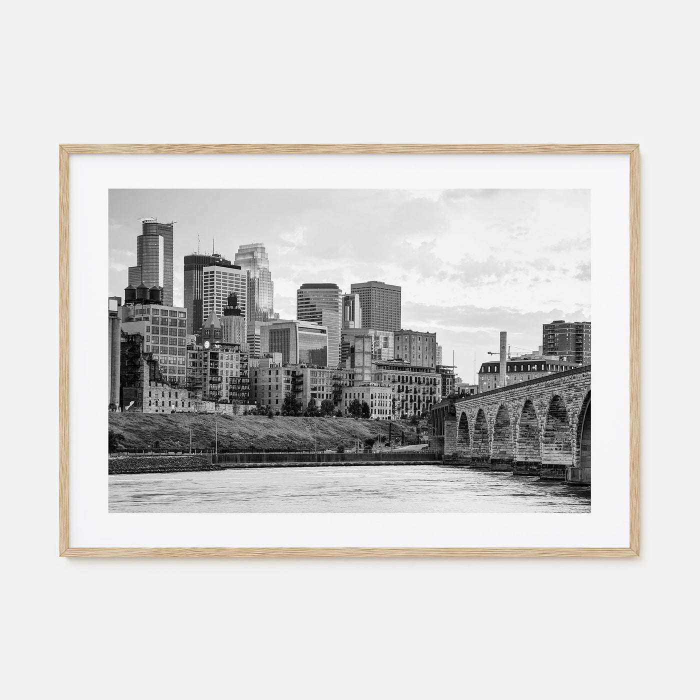 Minneapolis Landscape B&W Poster