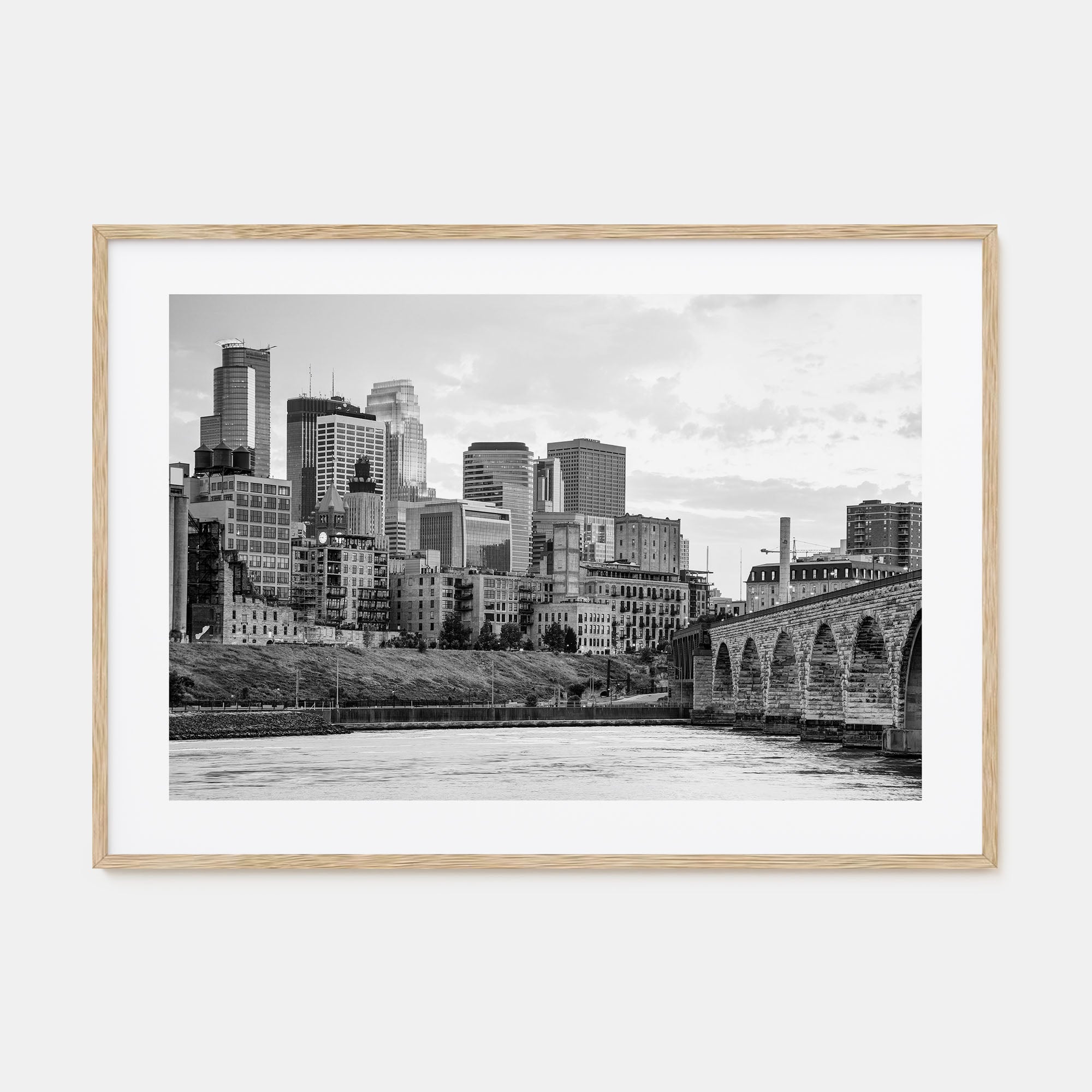 Minneapolis Landscape B&W Poster