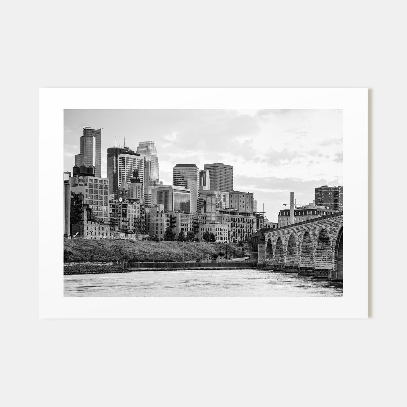 Minneapolis Landscape B&W Poster
