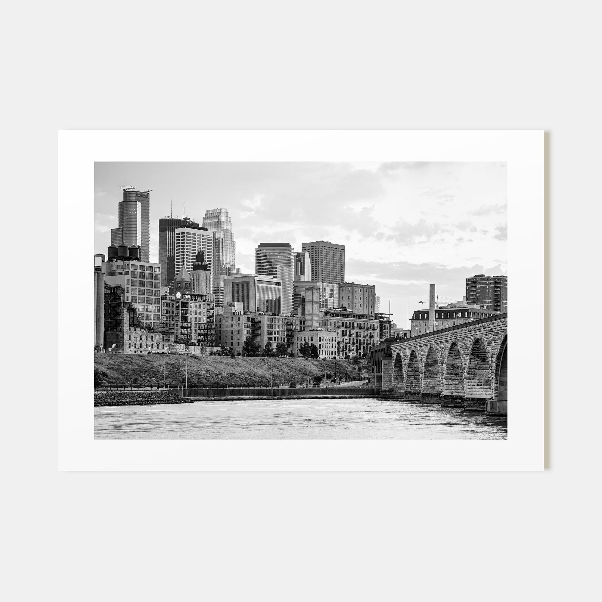 Minneapolis Landscape B&W Poster