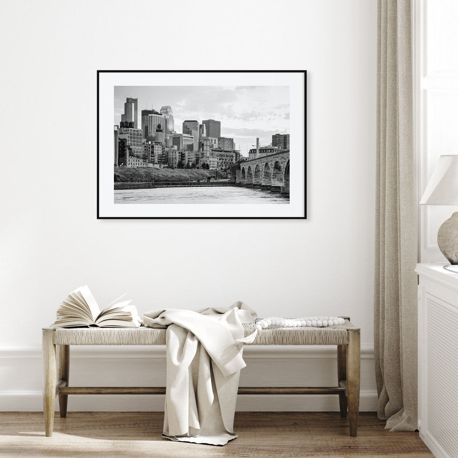Minneapolis Landscape B&W Poster