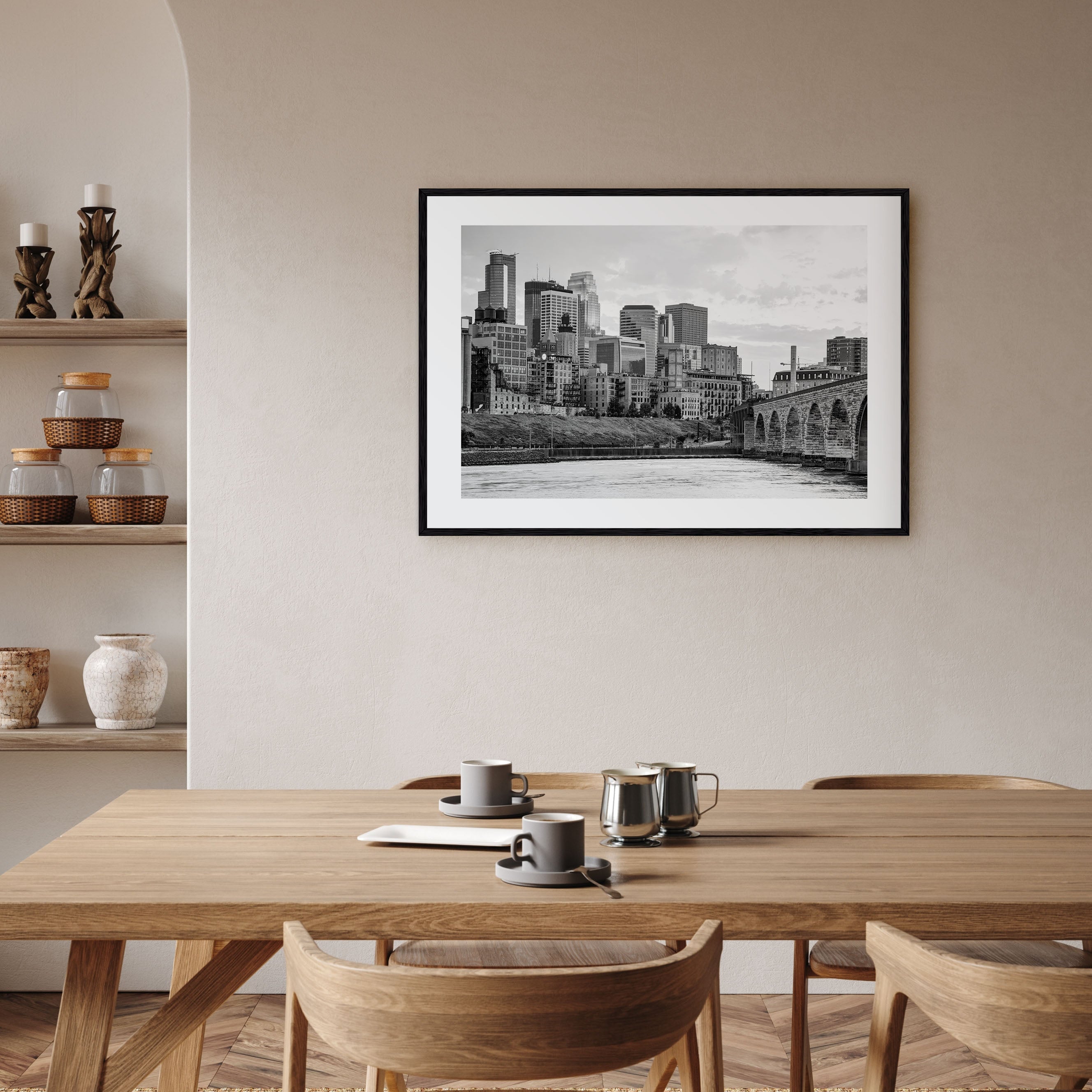 Minneapolis Landscape B&W Poster