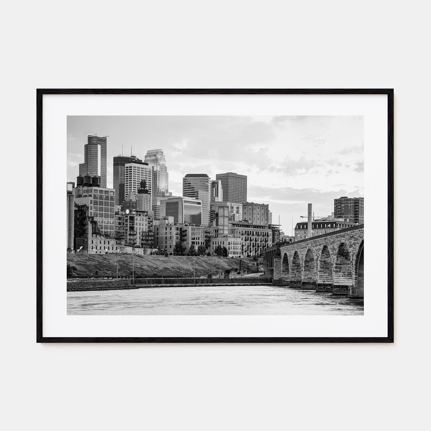 Minneapolis Landscape B&W Poster