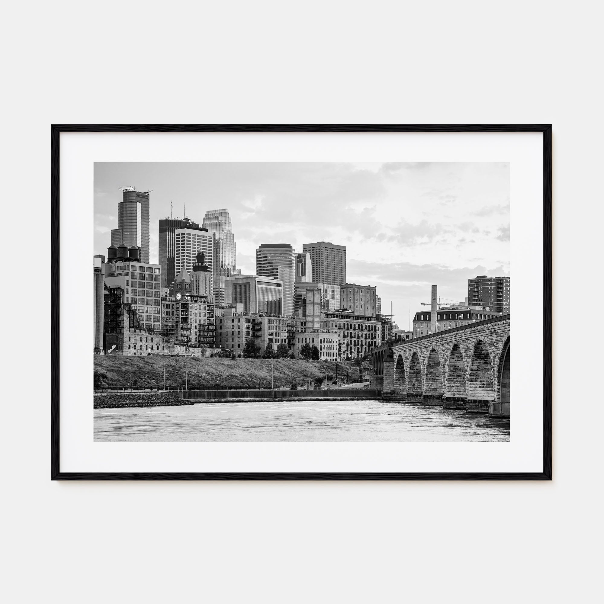 Minneapolis Landscape B&W Poster