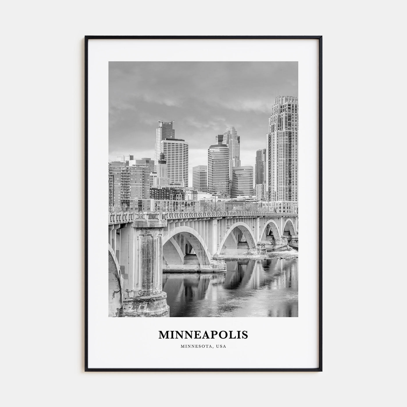 Minneapolis Portrait B&W No 1 Poster