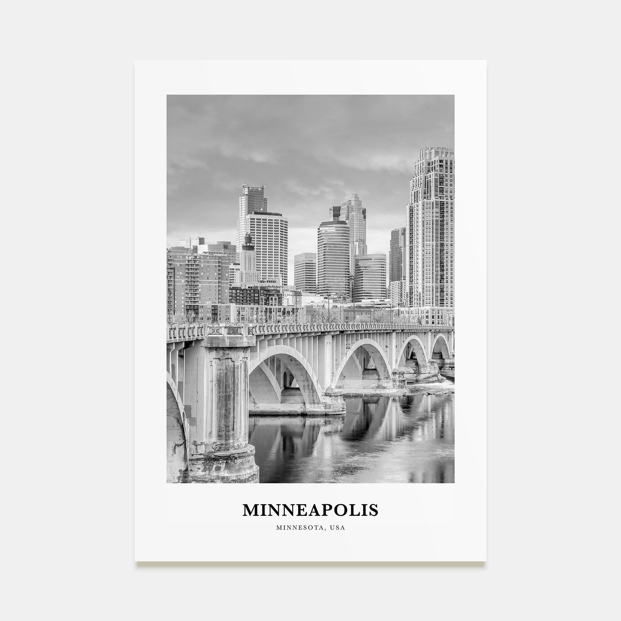 Minneapolis Portrait B&W No 1 Poster
