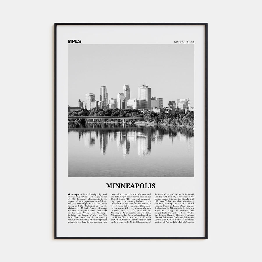 Minneapolis Travel B&W No 1 Poster