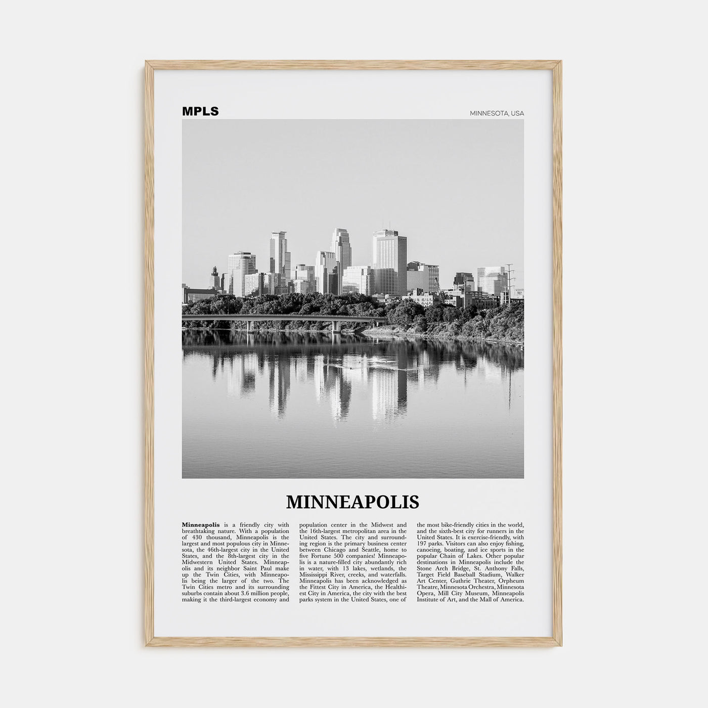 Minneapolis Travel B&W No 1 Poster