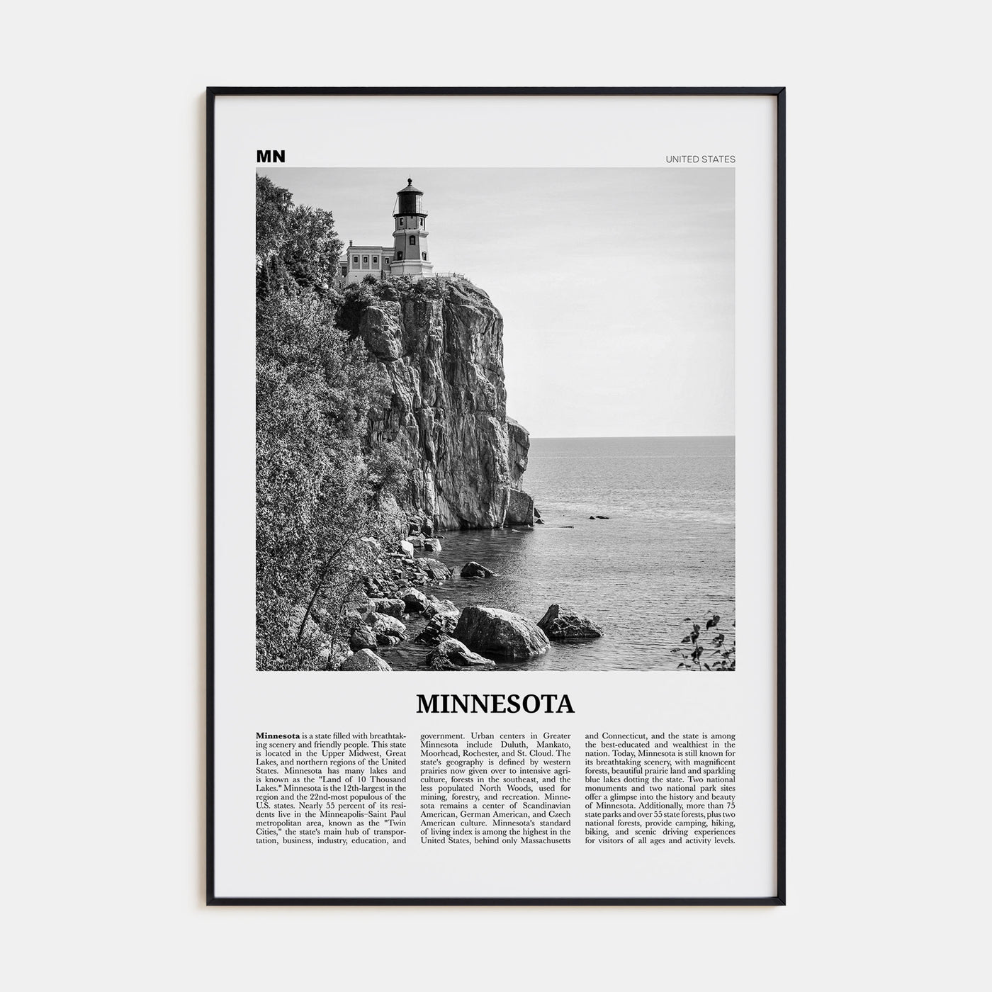 Minnesota Travel B&W No 1 Poster