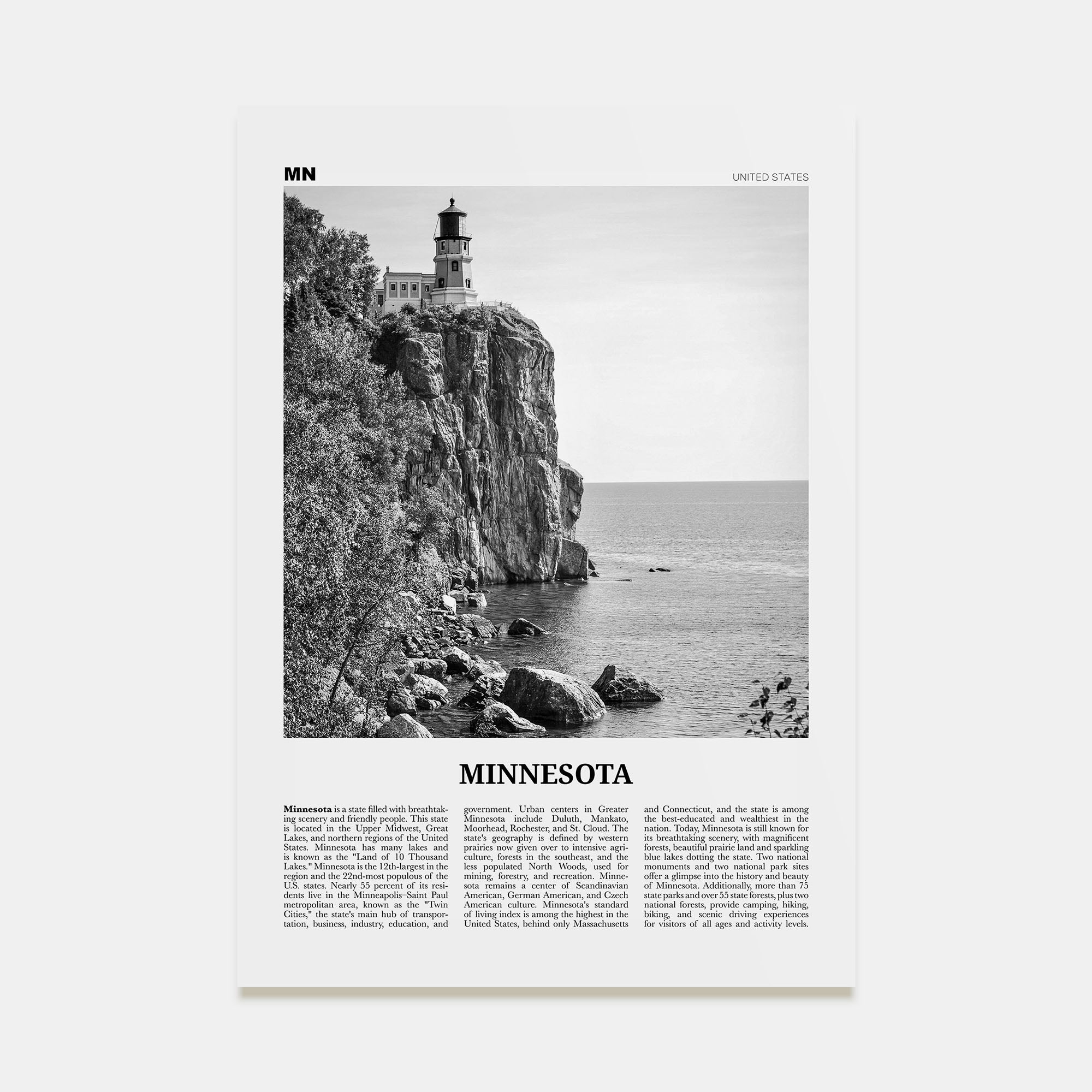 Minnesota Travel B&W No 1 Poster