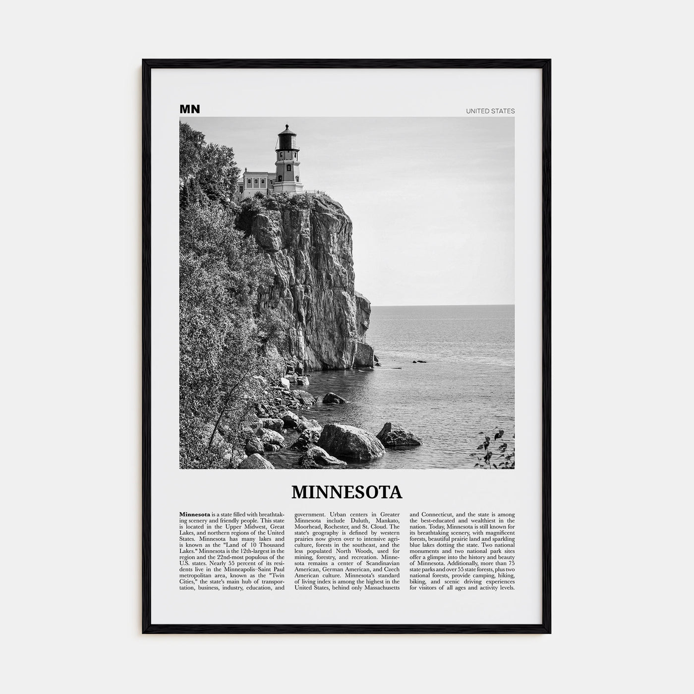 Minnesota Travel B&W No 1 Poster