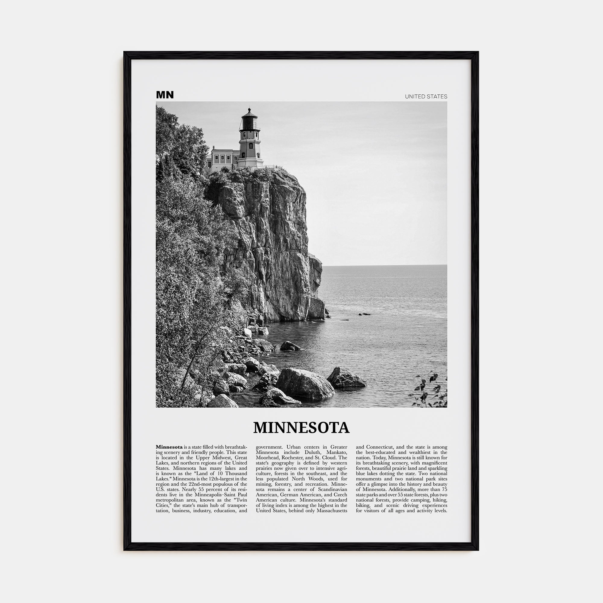 Minnesota Travel B&W No 1 Poster