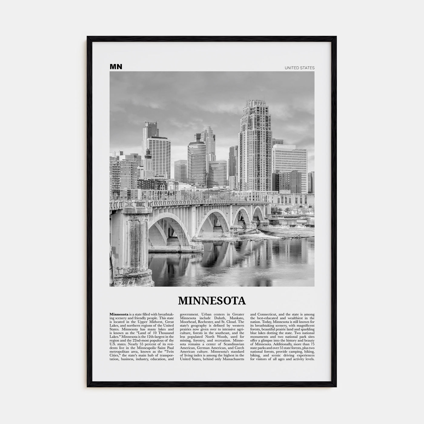 Minnesota Travel B&W No 2 Poster