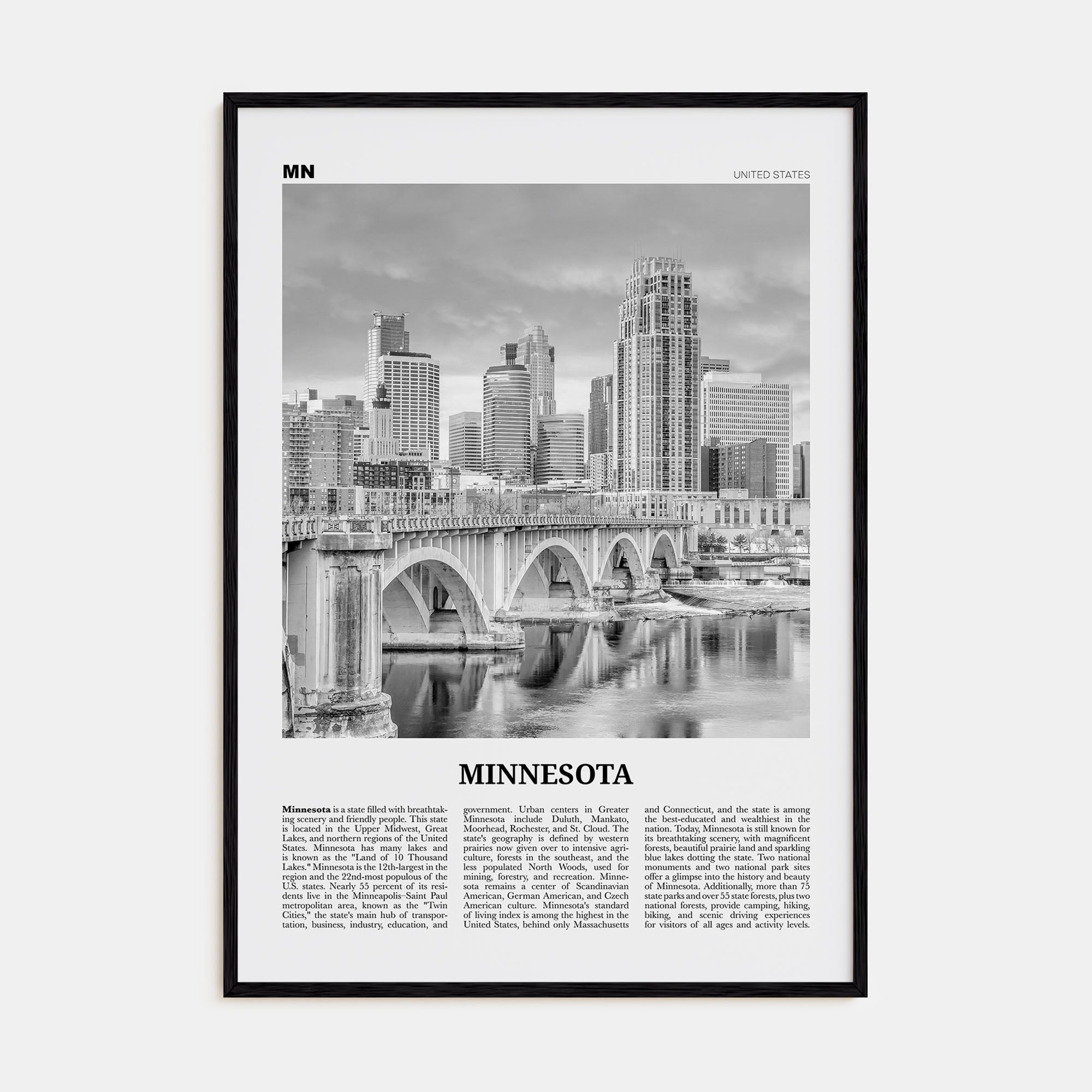 Minnesota Travel B&W No 2 Poster